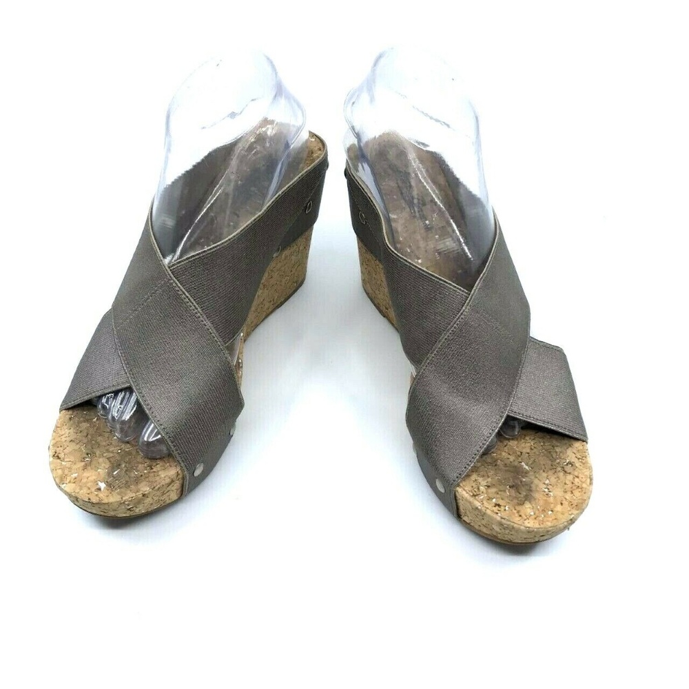 Lucky Brand Miller 2 Criss Cross Cork Wedge Sz 8.5 - Picture 2 of 8